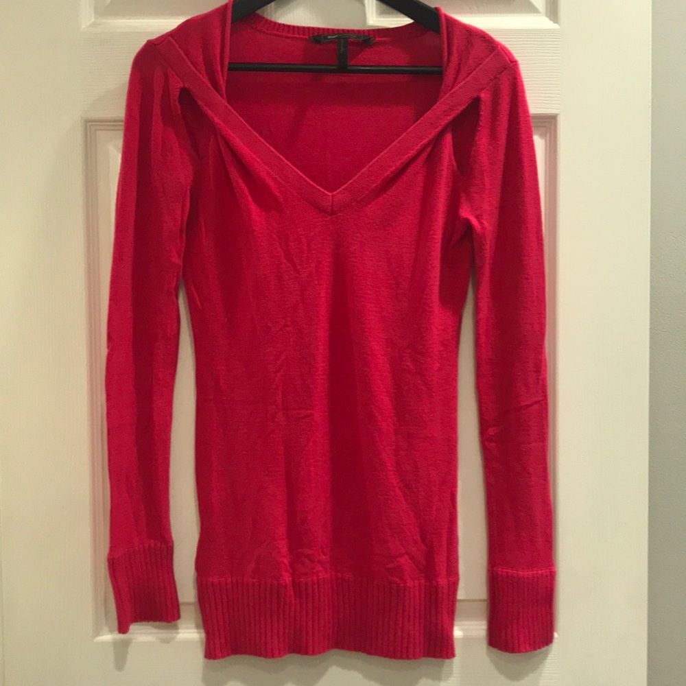 BCBG Max Azria tunic cutout sweater